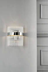 Laura Ashley Alexa Wall Light Polished Nickel and Glass